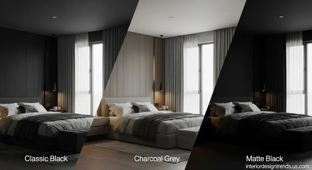 Black vs Charcoal vs Matte Black Walls