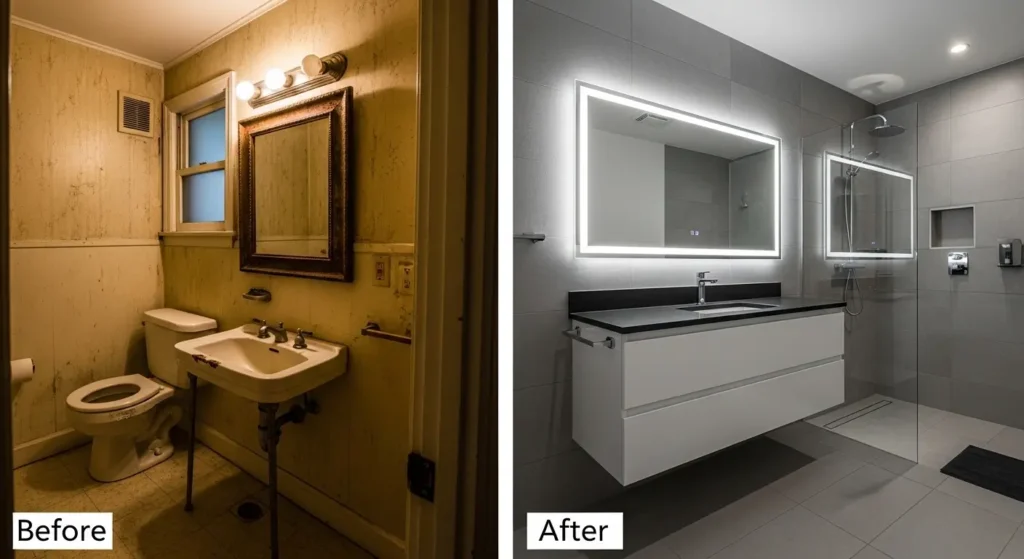 bathroom renovation before and after